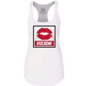NIB Dixxon Women's XL White Lips Vixxon Tank